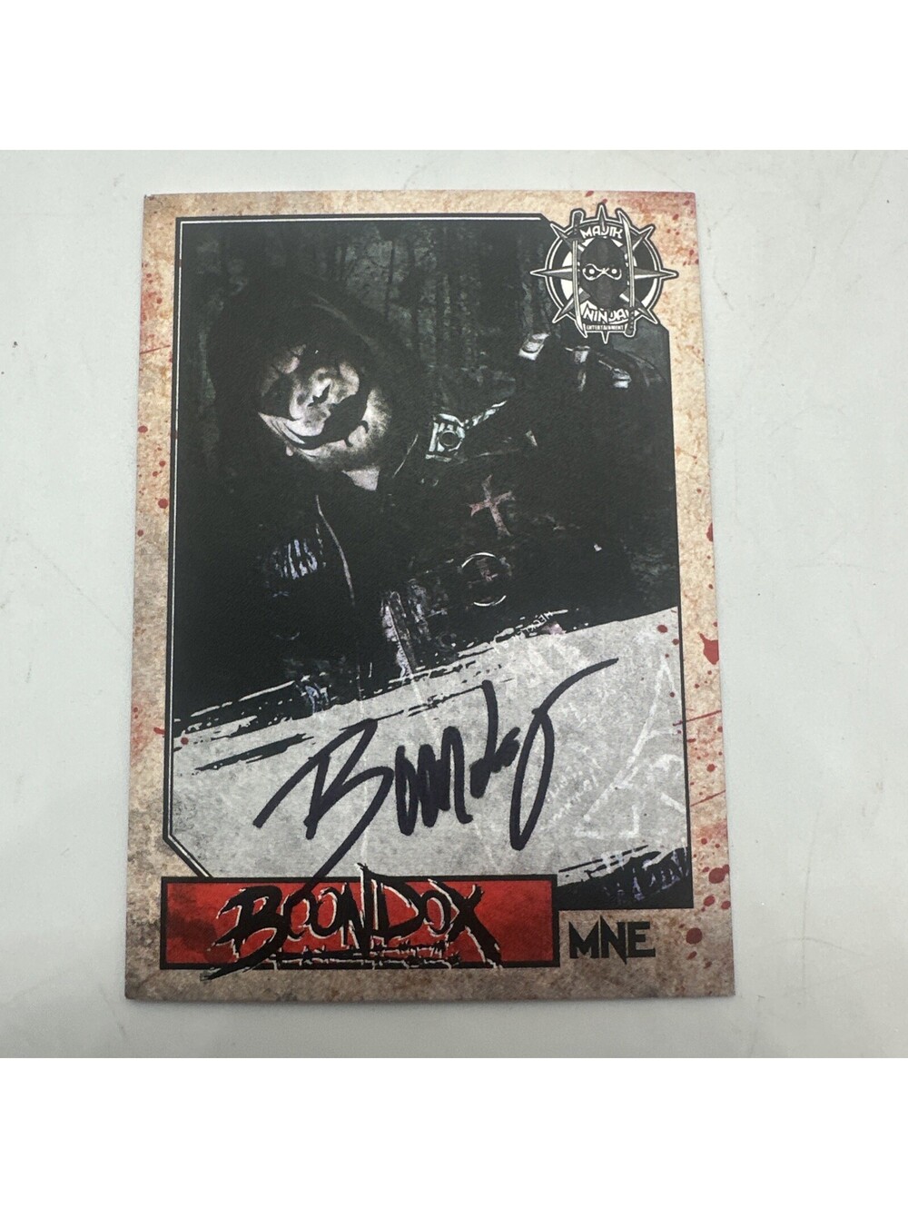Boondox Autographed Signed card MNE Krimson Crow Magic Ninja Entertainment